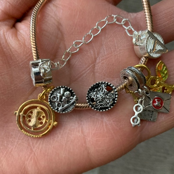 Pandora 14k Rose Gold-plated Moments Snake Bracelet w/ NEW Harry Potter Charm - Picture 3 of 14